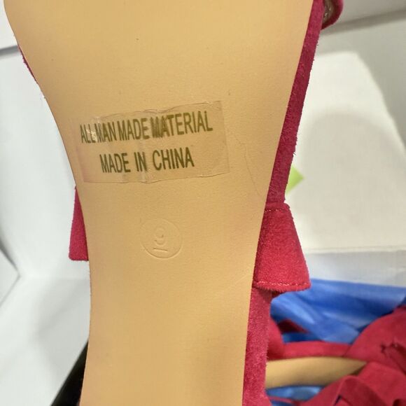 Carcuume Women’s Purple Pink Suede Strappy Ankle Wrap High Heel Shoes Size 9 - Picture 6 of 14